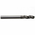 Gs Tooling 3.5mm Diameter 3-Flute Ball Nose Regular Length TiAlN Coated Carbide End Mill 102507